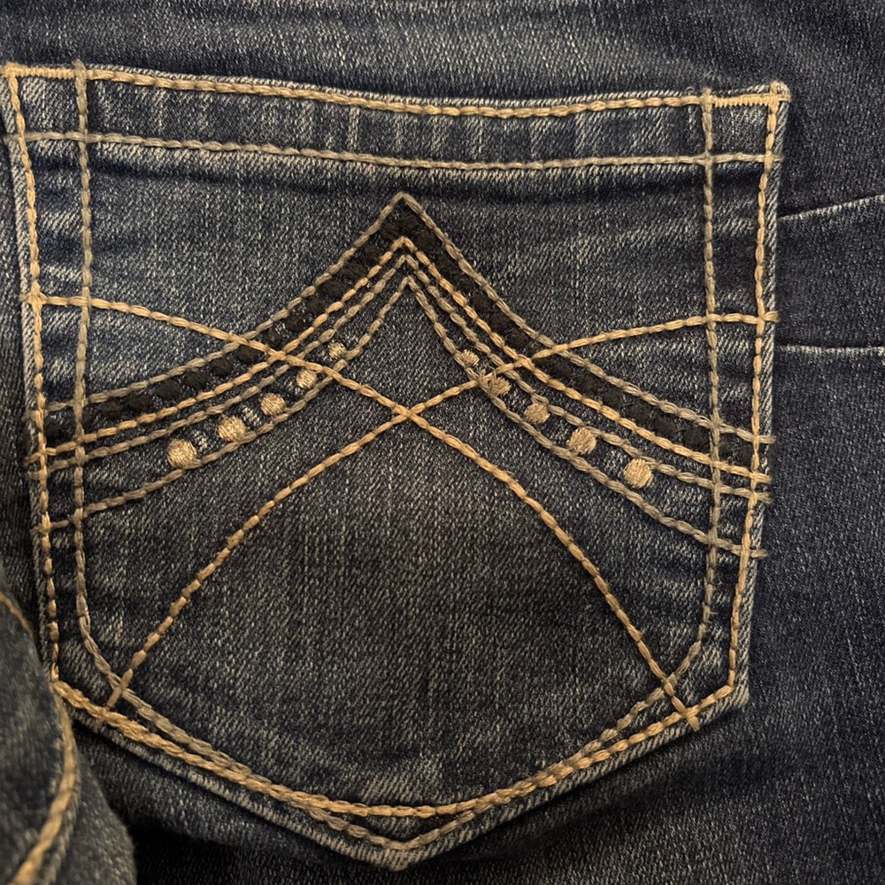 Ariat Dark Blue Denim Jeans with Tan Stitching